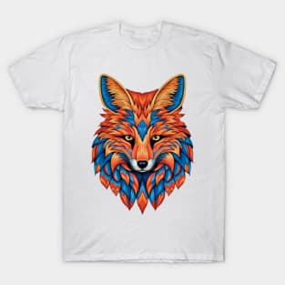 Spectrum Fox: Radiant Op Art Red Fox Design T-Shirt